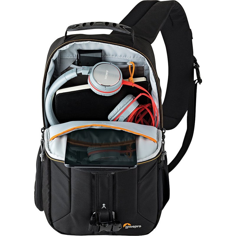 Lowepro لو برو LP36899PWW سلاينغ شوت إيدج 250 AW - حزام آمن، نحيف، ذكي وواقٍ لكاميرا DSLR مدمجة أو DJI مافيك برو/مافيك برو بلاتينيوم، أسود، 9.06 × 4.72 × 8.27 إنش - Image 4